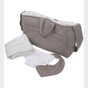 Asi Dukketilbehr - Pusletaske - Varm Grey And Vintage Print