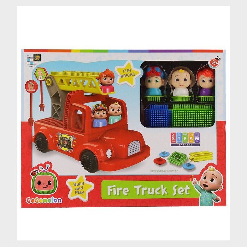 CoComelon Aktivitetslegetj - Funbricks Fire Truck Set