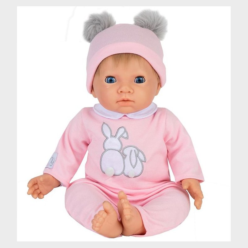 Tiny Treasures Dukke m. Blond Hr - Pink Pom Pom