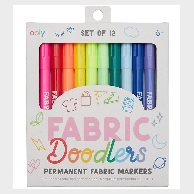 Ooly Tekstiltuscher - 12 stk - Fabric Doodlers