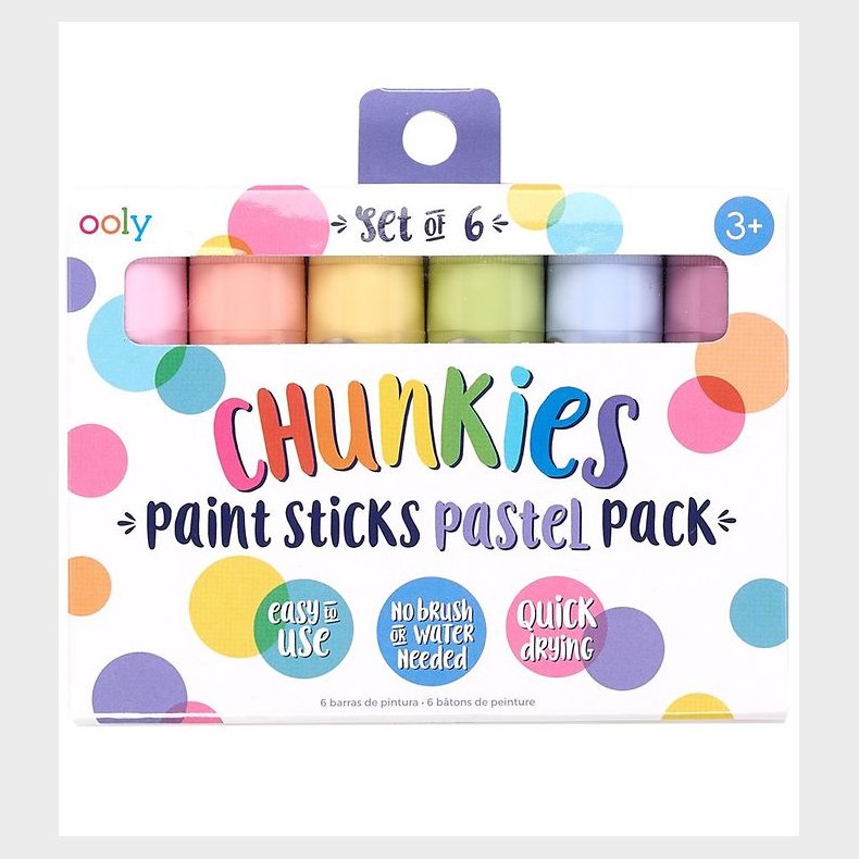 Ooly Jumbo Tuscher - Chunkies Paint Sticks - 6 stk - Pastel