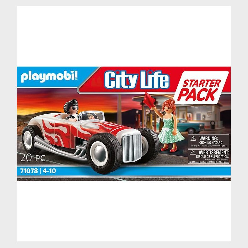 Playmobil City Life - Starter Pack Hot Rod - 71078 - 20 Dele