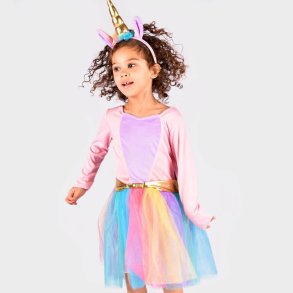 Den Goda Fen Udkldning - Enhjrningekjole m. Hrbnd - Rosa