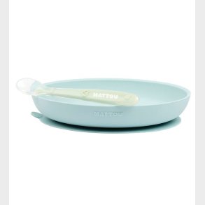 Nattou Spisest - Silikone - 2 dele - Light Blue