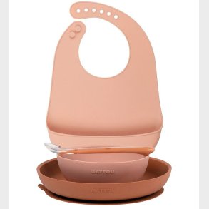 Nattou Spisest - Silikone - 4 dele - Dusty Pink