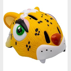 Crazy Safety Cykelhjelm m. Lys - Leopard - Gul