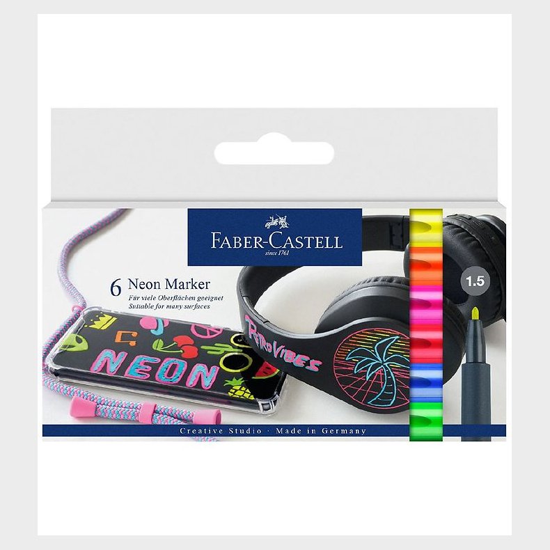 Faber-Castell Tuscher - 6 stk. - Neon