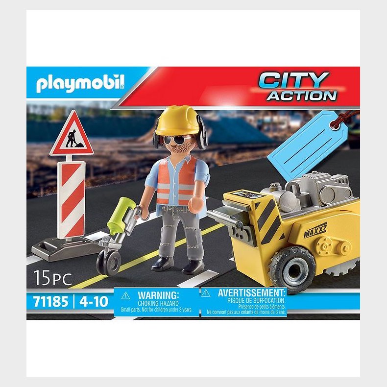 Playmobil City Action - Byggearbejder med kantfrser - 71185 - 1