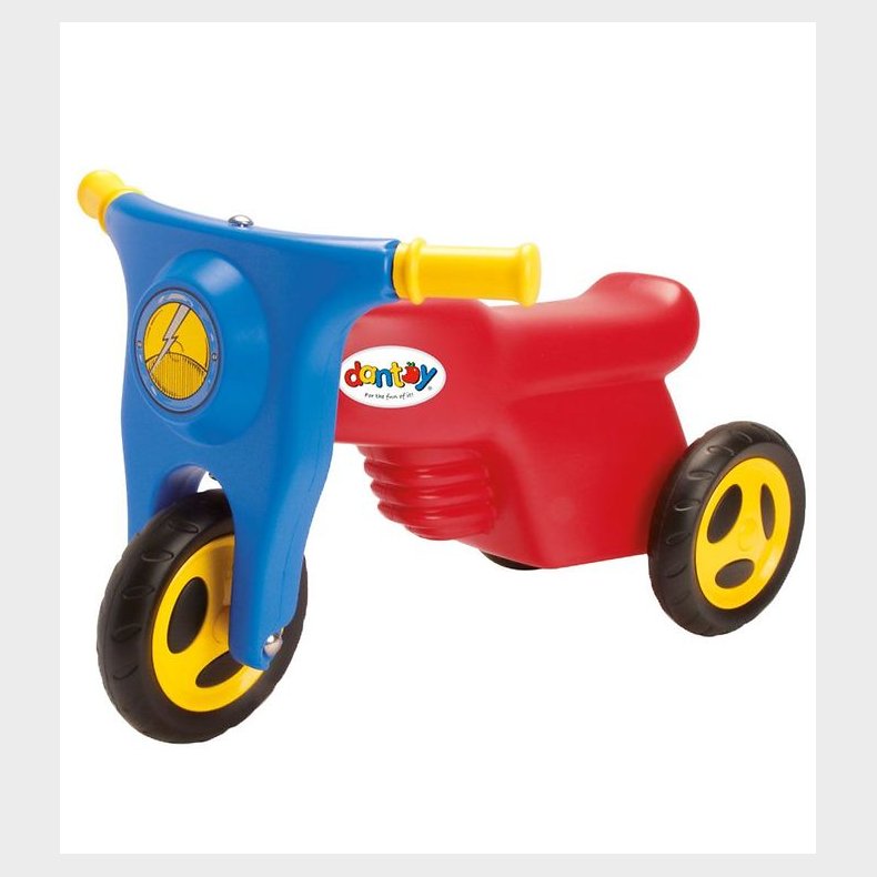 Dantoy Motorcykel m. Plastikhjul - 58,5 cm - Rd/Bl/Gul