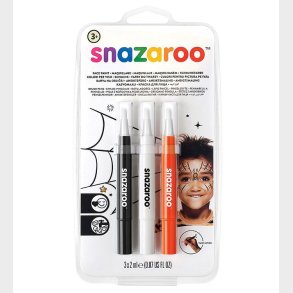 Snazaroo Ansigtsmaling - Penselmaling - 3 Stk. - Sort/Hvid/Rd