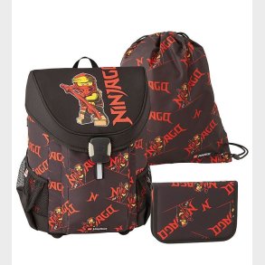 LEGO Ninjago Skoletaskest - Sort/Rd