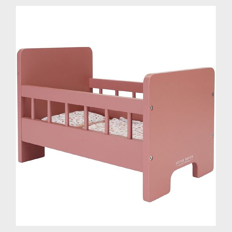 Little Dutch Dukkeseng m. Sengetj - Wooden Doll Bed