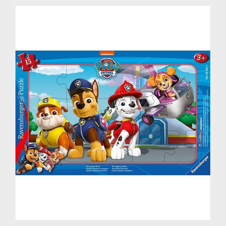 Ravensburger Puslespil - 15 Brikker - Paw Patrol Four Brave Resc