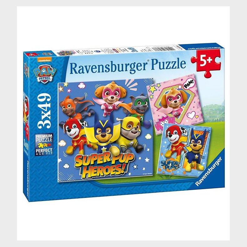 Ravensburger Puslespil - 3x49 Brikker - Paw Patrol Super Pups