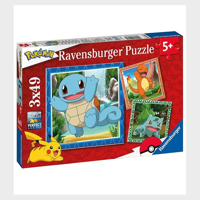 Ravensburger Puslespil - 3x49 Brikker - Pok&eacute;mon