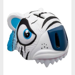 Crazy Safety Cykelhjelm m. Lys - Tiger - Hvid