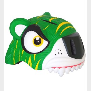 Crazy Safety Cykelhjelm m. Lys - Tiger - Grn