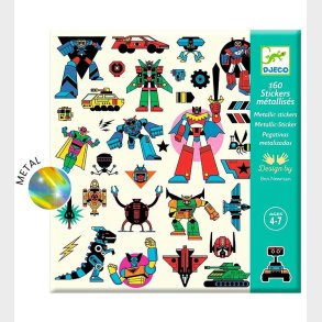 Djeco Klistermrker - Metallic - 160 stk. - Robots