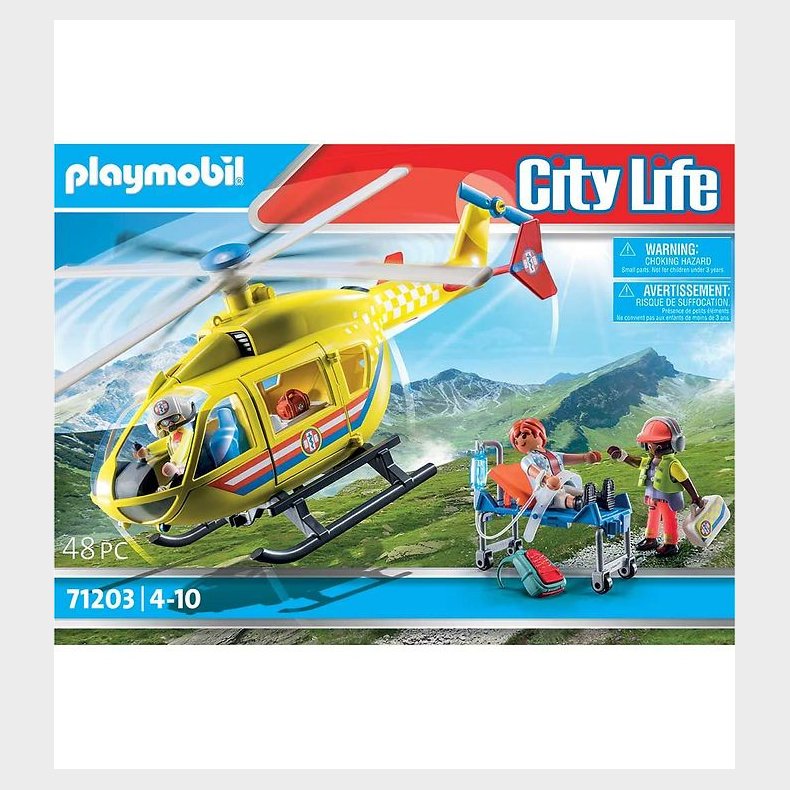 Playmobil City Life - Rednings Helikopter - 71203 - 48 Dele