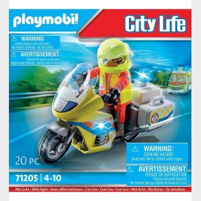 Playmobil City Life - Rednings Motorcykel - 71205 - 20 Dele