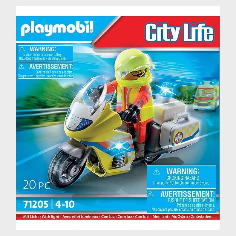 Playmobil City Life - Rednings Motorcykel - 71205 - 20 Dele