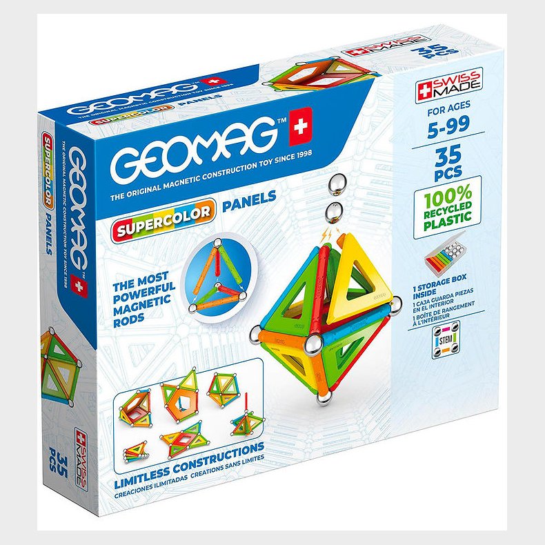 Geomag Magnetst - Supercolor Panels Recycled - 35 Dele