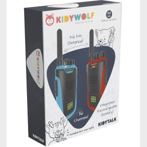 Kidywolf Walkie Talkie - 2 stk. - Kidytalk - Bl/Rd