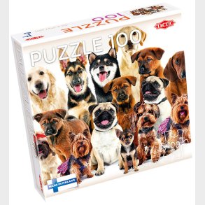 TACTIC Puslespil - Group of Cute Dogs - 100 Brikker