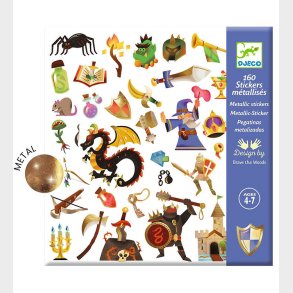 Djeco Klistermrker - Metallic - 160 stk. - Fantasifulde Middela