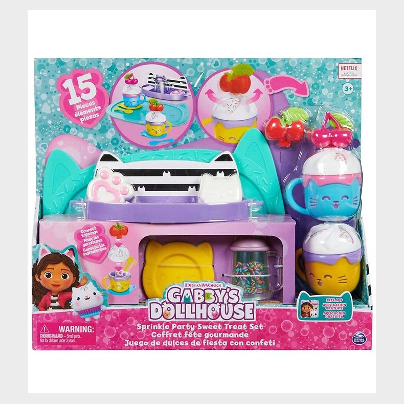 Gabby's Dukkehus St - 15 Dele - Sprinkle Party Sweet Treat Set