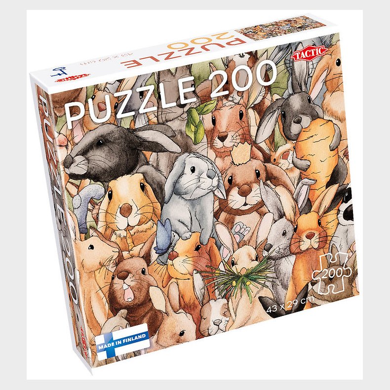TACTIC Puslespil - 200 Brikker - 43x29 cm - Kaniner