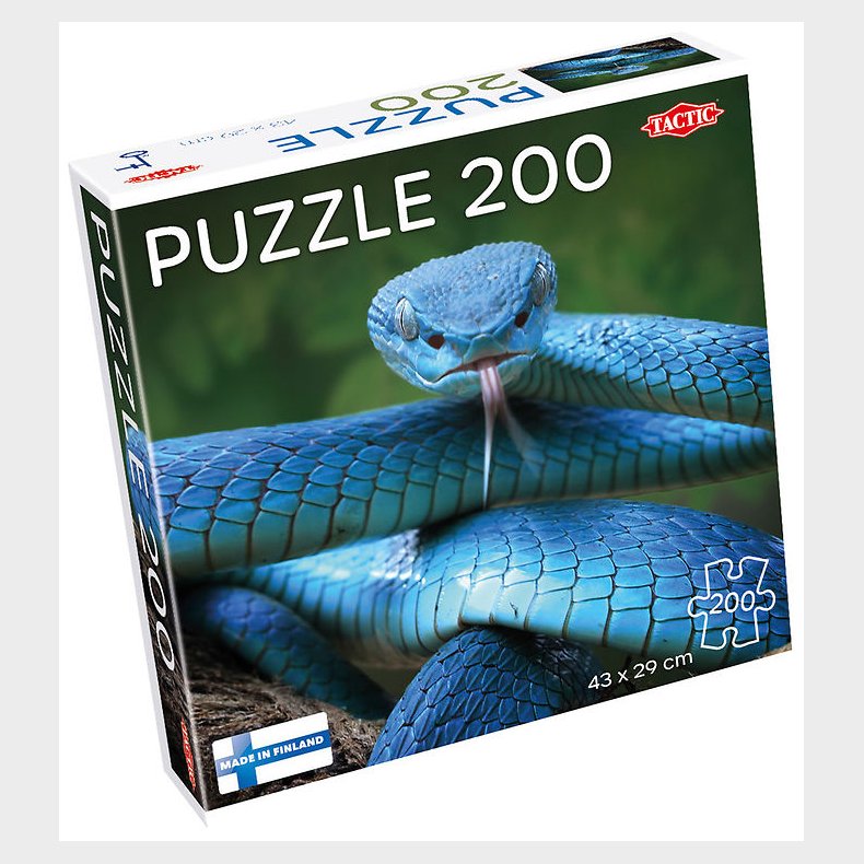 TACTIC Puslespil - 200 Brikker - 43x29 cm - Blue Viper Slange