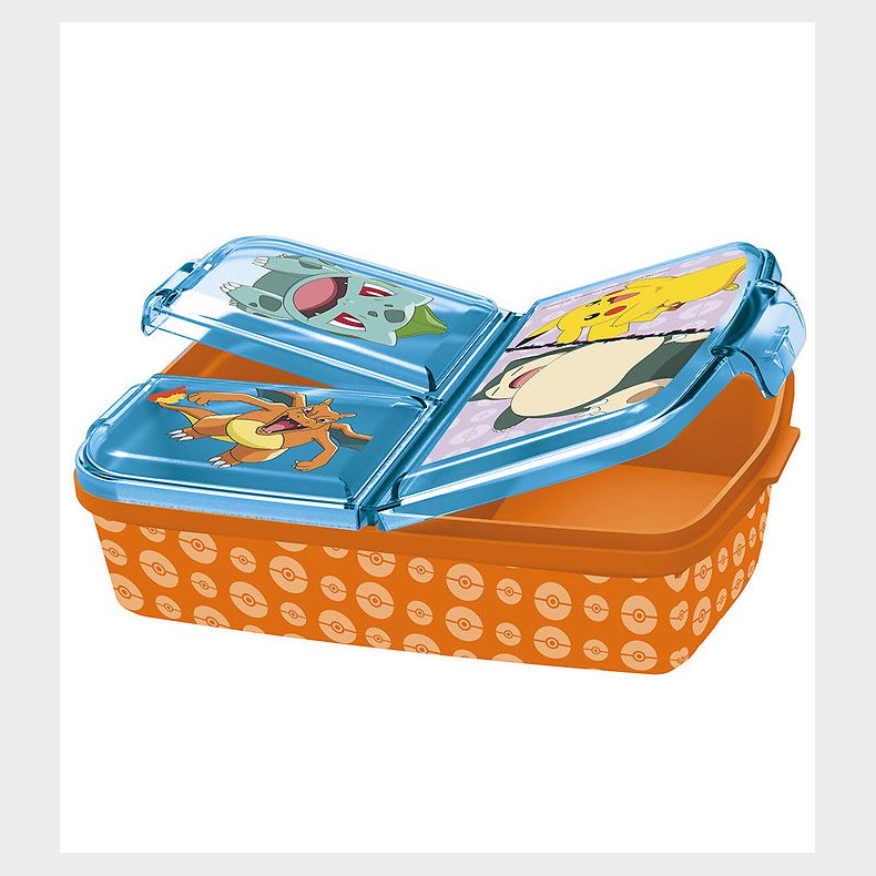 Pok&eacute;mon Madkasse m. 3 Rum - 18x13x5,5 cm - Pok&eacute;mon