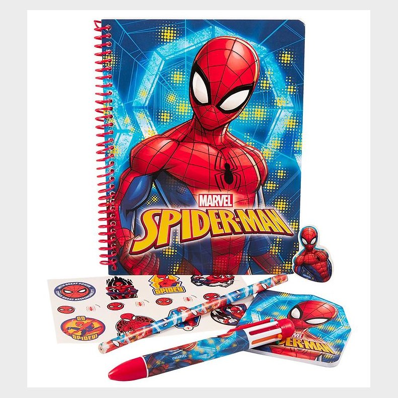 Spiderman Skrivest m. Multifarvet Kuglepen