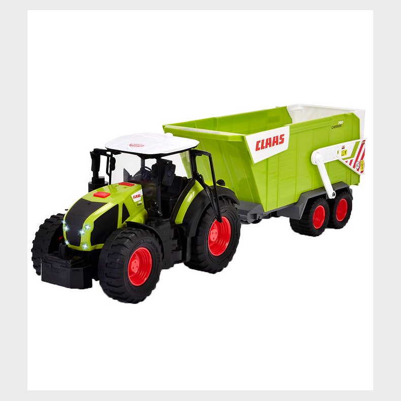 Dickie Toys Traktor - CLAAS Traktor m. Trailer - Lys/Lyd