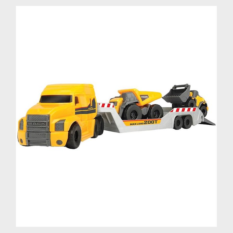 Dickie Toys Lastbil m. Arbejdsbiler - Mack/Micro Builder Truck