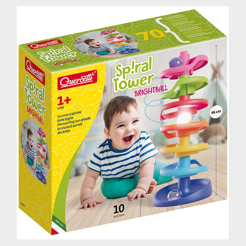 Quercetti Kuglebane - Spiral Tower - Brightball - 10 Dele - 6499