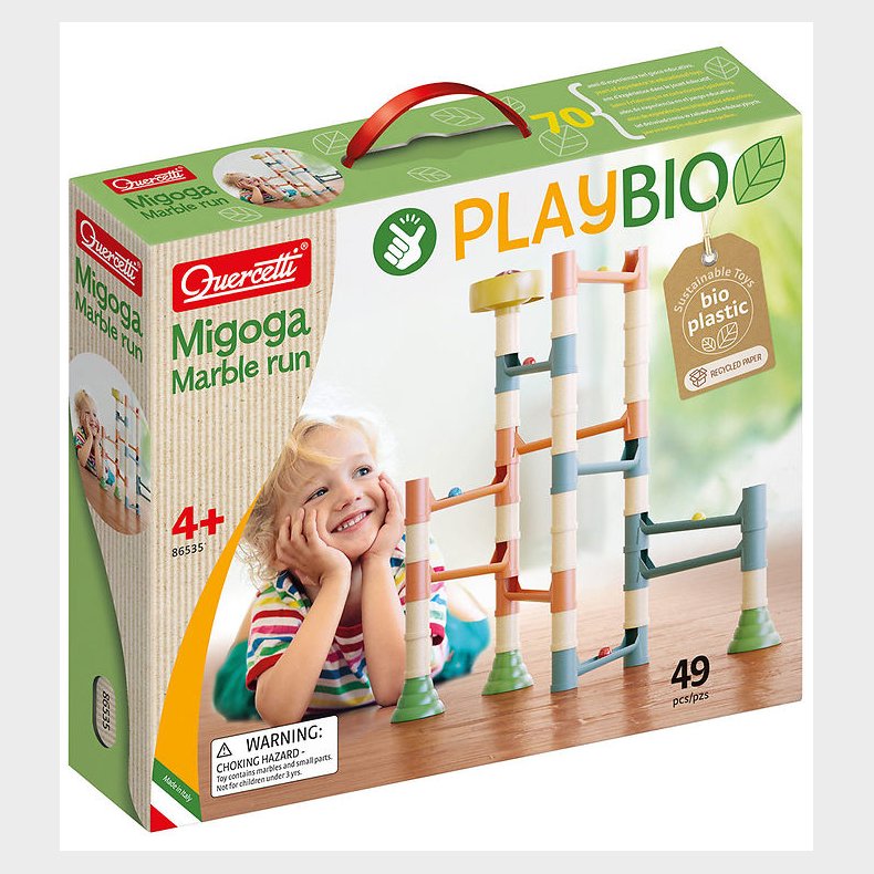 Quercetti Kuglebane - Migoga Marble Run Playbio - 49 Dele - 8653