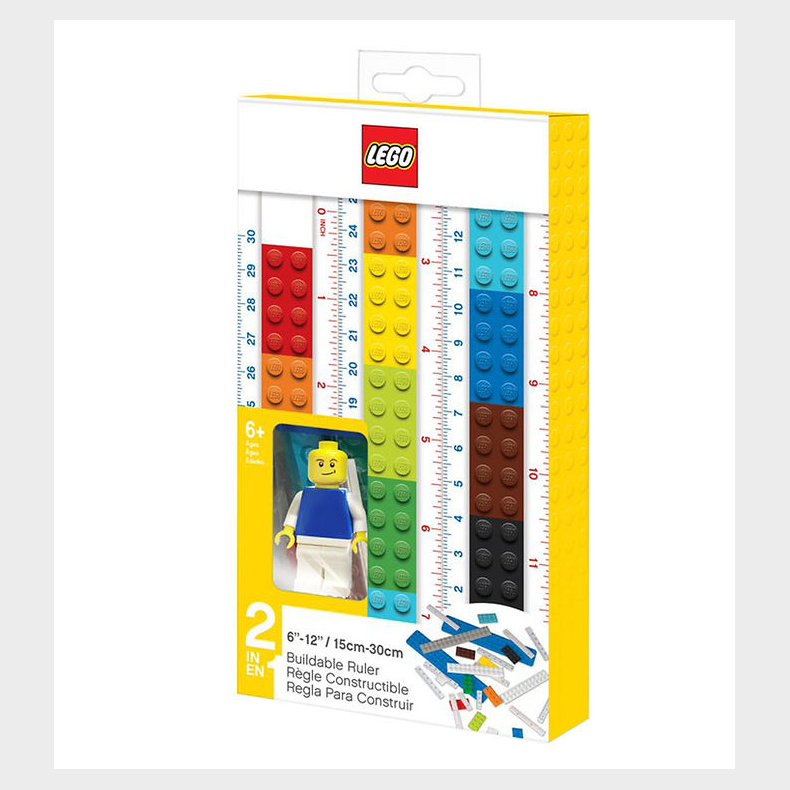 LEGO Stationery Lineal - 30 cm - Byg Selv m. Figur