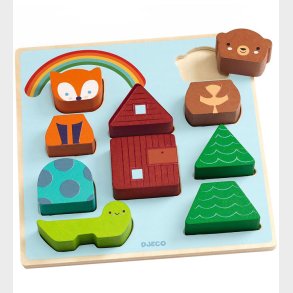 Djeco Puslespil - 10 Brikker - Tr - Rainbow