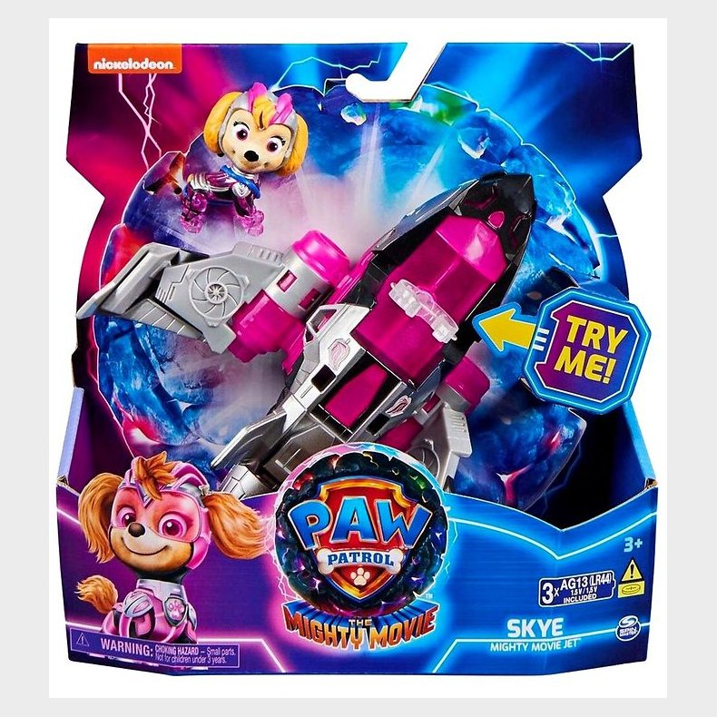 Paw Patrol Legetjsfly m. Lyd/Lys - 20 cm - Movie 2 - Skye Might