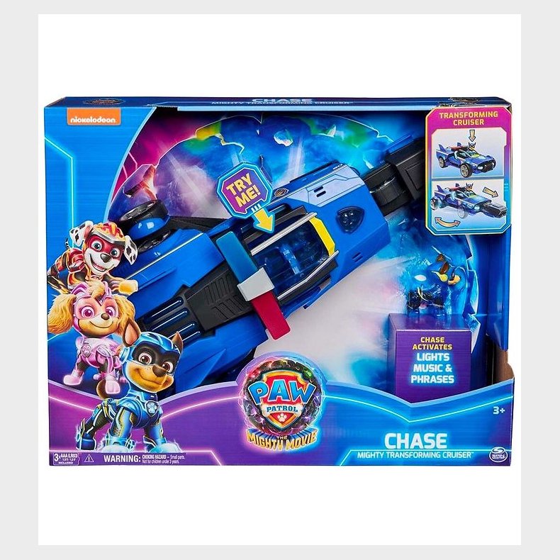 Paw Patrol Legetjsbil m. Lyd/Lys - 40 cm - Movie 2 - Chase Migh