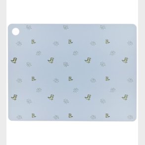 OYOY Dkkeserviet - Silikone - Theo Dino - Pale Blue