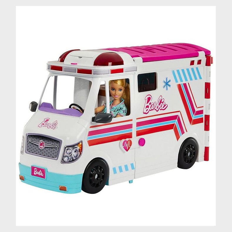 Barbie Ambulance m. Lyd/Lys - 60 cm - Hvid