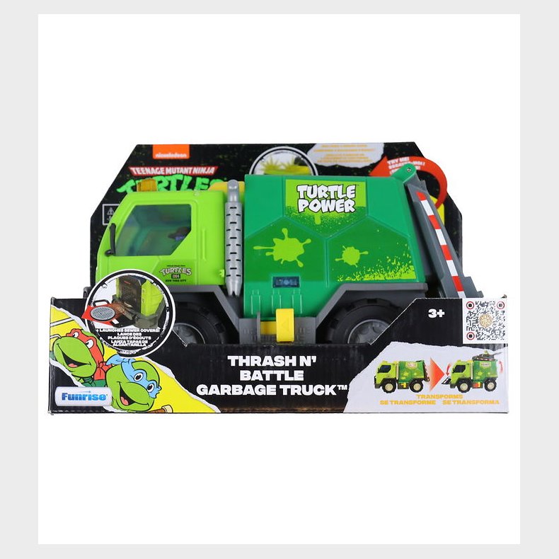 Turtles Skraldebil m. Lyd/Lys - Thrash N' Battle Garbage Truck