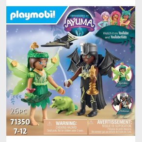 Playmobil Ayuma - Forest Fairy & Bat Fairy m. Totemdyr - 71350 -