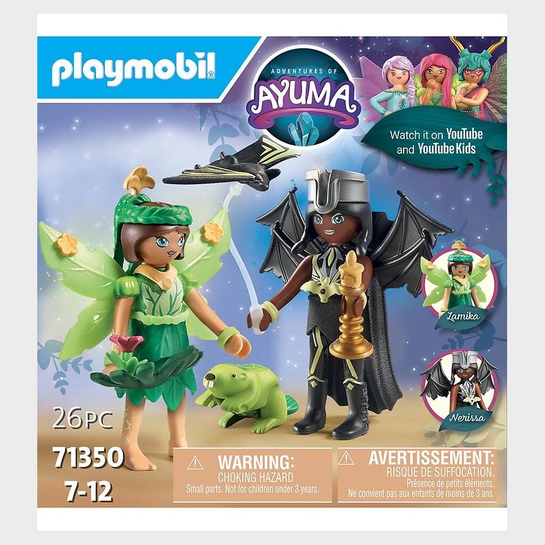 Playmobil Ayuma - Forest Fairy &amp; Bat Fairy m. Totemdyr - 71350 -