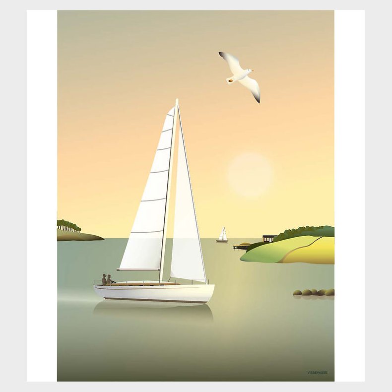 Vissevasse Plakat - 30x40 cm - Sailboat