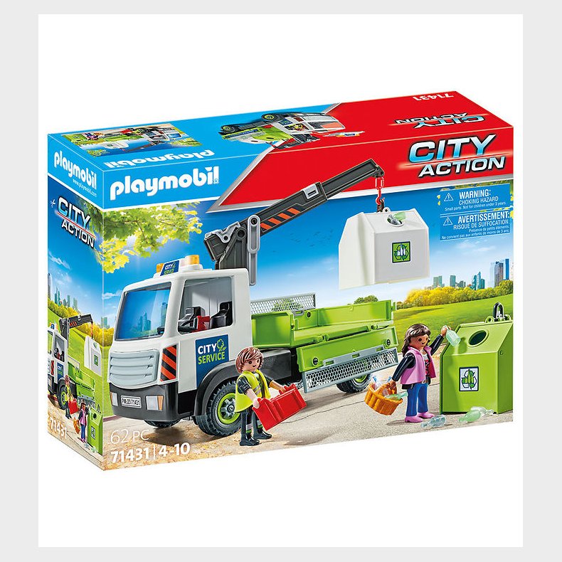 Playmobil City Action - Lastbil m. Container Til Genbrugsglas -