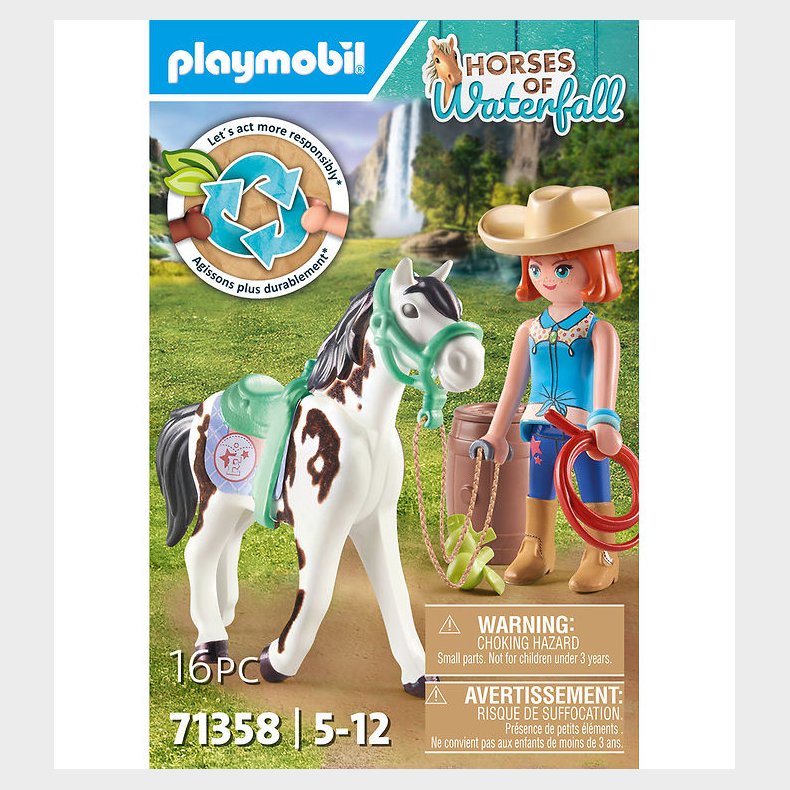 Playmobil Horses Of Waterfall - Ellie og Sawdust - 71358 - 16 De